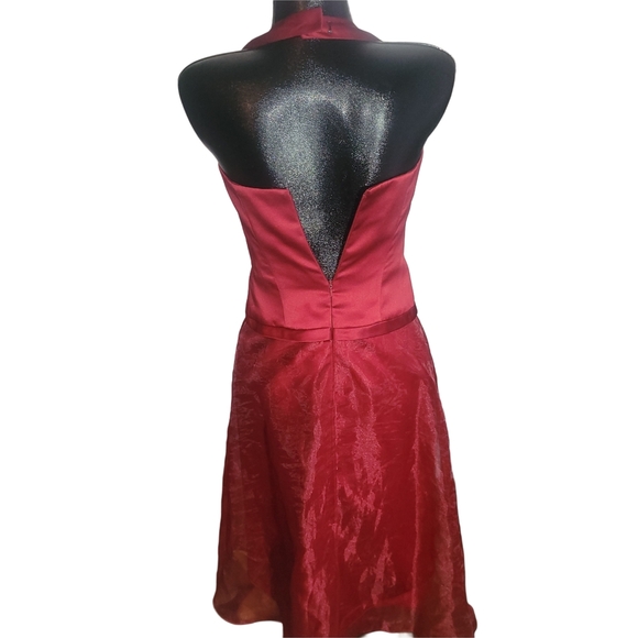 After Six Scarlet Red Halter Prom Formal Dress 0 - Picture 6 of 7